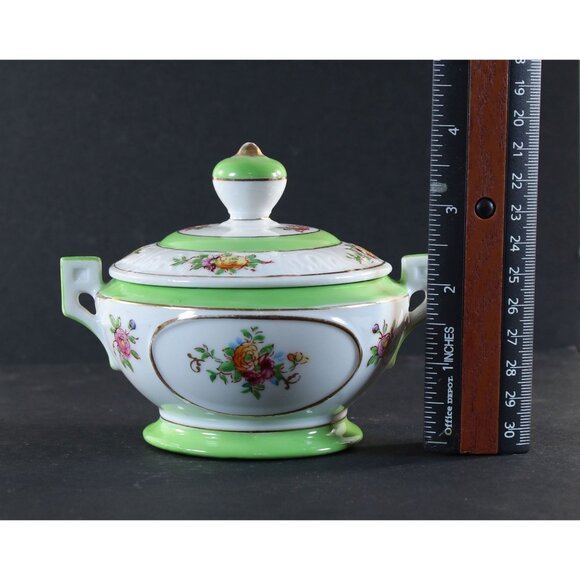 Very Unique Sugar Bowl Made in Japan 24k Gold Trim Rose Pattern 1950s GC - Picture 13 of 13